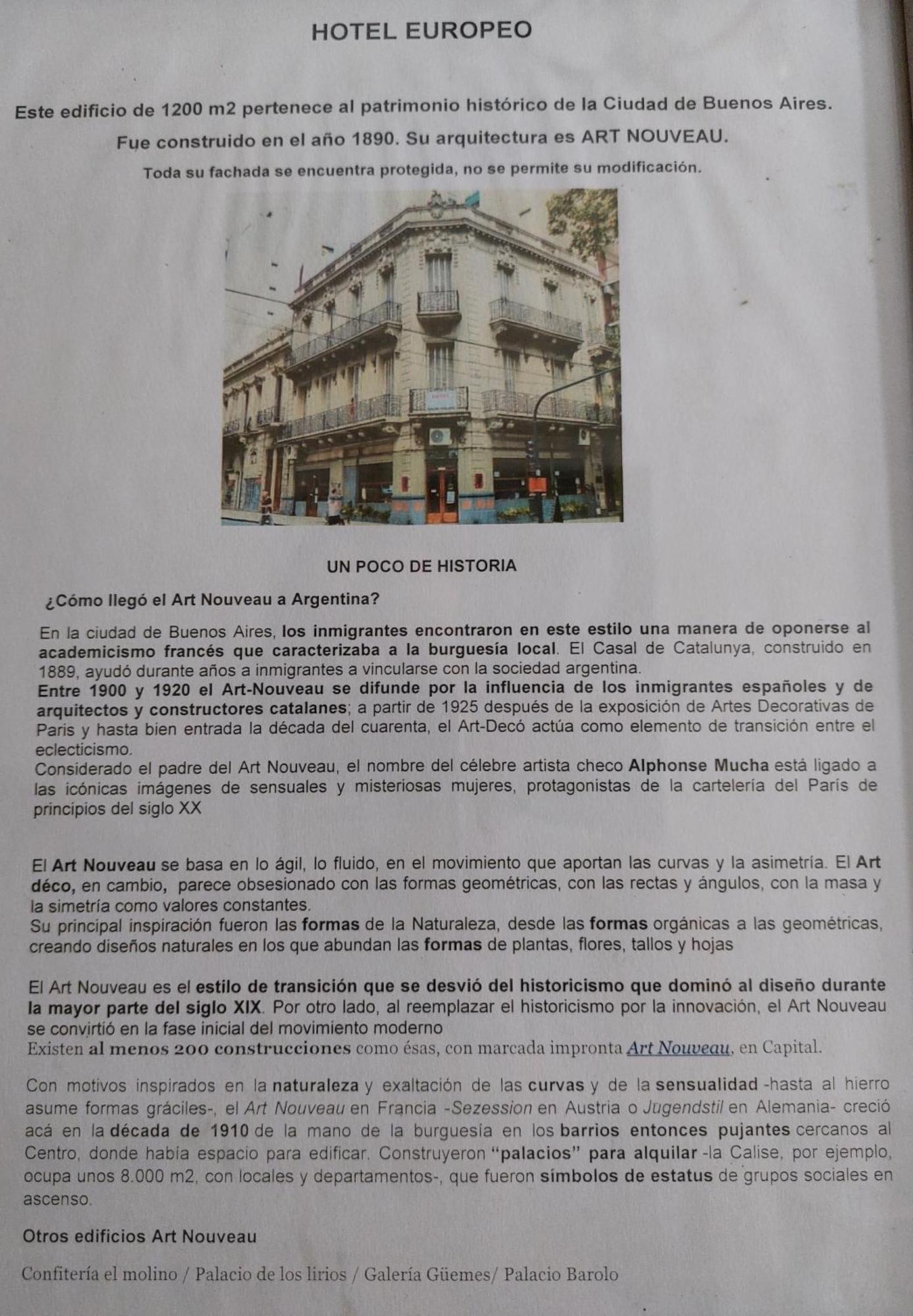 Hotel Europeo Buenos Aires Buitenkant foto